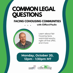 Common Legal Questions Facing Cohousing Communities